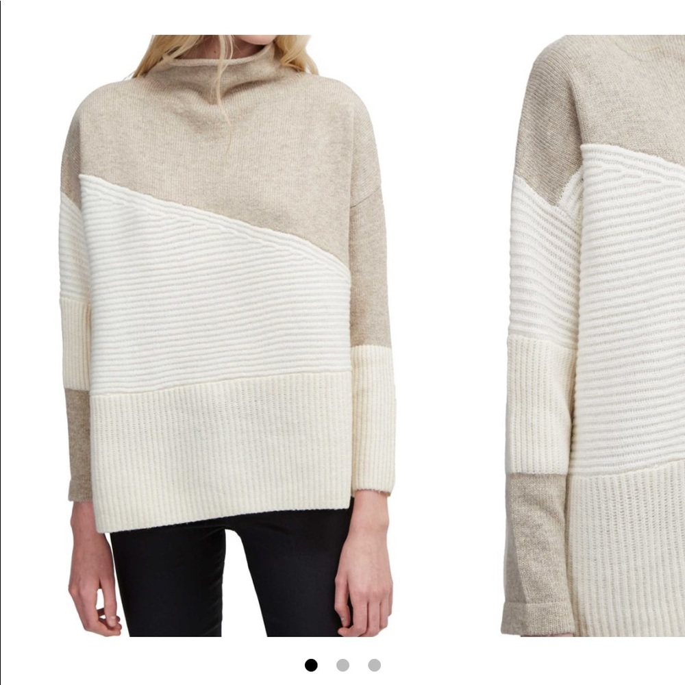 French Connection Patchwork Mock Neck Sweater - image 2